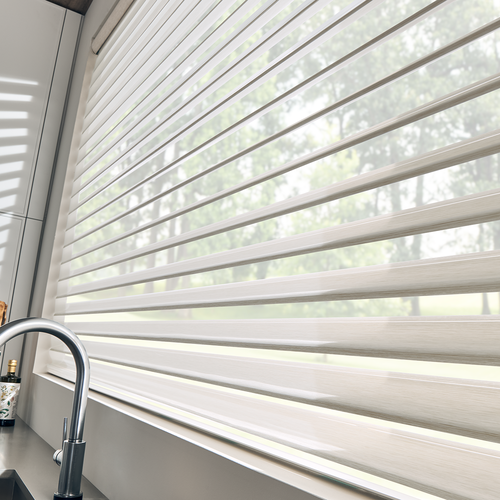 Sheer shades in a kitchen