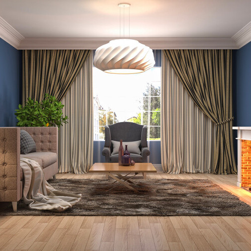 Drapes and valance in a living room