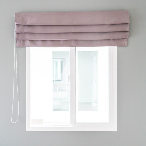 pink valance on a window