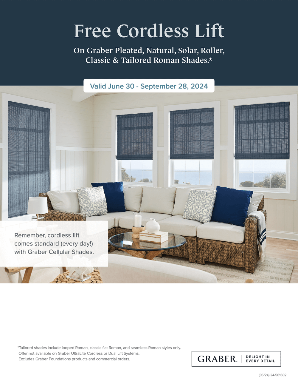 Graber free cordless lift special